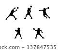 手球運動員剪影插圖 手球運動員剪影插圖 137847535