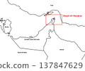 Geopolitical Map of Strait of Hormuz in Middle East 137847629