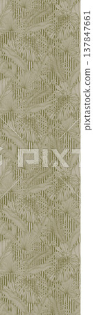Collection of elegant floral and geometric seamless patterns with soft pastel and neutral tones 137847661