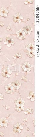 Collection of elegant floral and geometric seamless patterns with soft pastel and neutral tones 137847662