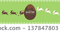 Easter design: Egg chocolates and a running rabbit 137847803