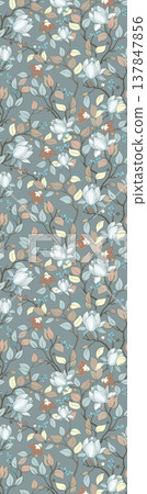 Collection of delicate floral and textured seamless patterns with soft muted and pastel tones Collection of delicate floral and textured seamless patterns with soft muted and pastel tones 137847856