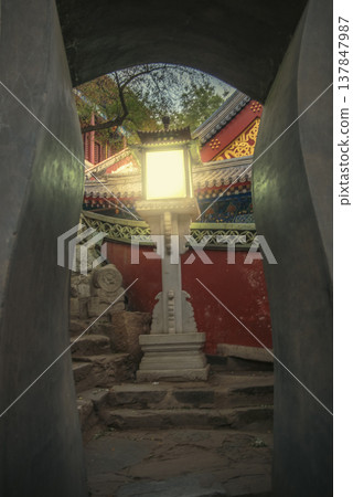 Light at the End of Tunnel Concept with Ancient Chinese Lantern with copy space Light at the End of Tunnel Concept with Ancient Chinese Lantern with copy space 137847987