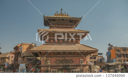 Three-roofed Bhairavnath Temple at Taumadhi Square in Bhaktapur, Nepal Heritage 137848000