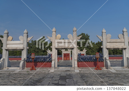 Lingxing Gates of the Circular Mound Altar in Beijing with copy space Lingxing Gates of the Circular Mound Altar in Beijing with copy space 137848022