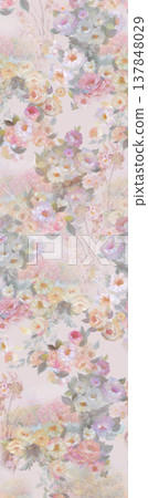 Collection of delicate vintage floral and striped seamless patterns with soft muted tones Collection of delicate vintage floral and striped seamless patterns with soft muted tones 137848029