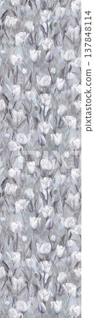 Collection of delicate watercolor floral seamless patterns with soft pastel and muted tones Collection of delicate watercolor floral seamless patterns with soft pastel and muted tones 137848114