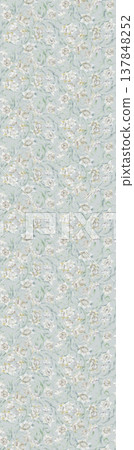 Collection of delicate watercolor floral and textured seamless patterns with soft muted tones 137848252