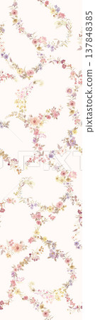 Collection of elegant floral and landscape seamless patterns with soft pastel and neutral tones Collection of elegant floral and landscape seamless patterns with soft pastel and neutral tones 137848385