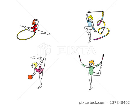 Rhythmic Gymnastics Illustration 137848402