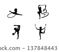 藝術體操剪影插圖 藝術體操剪影插圖 137848443