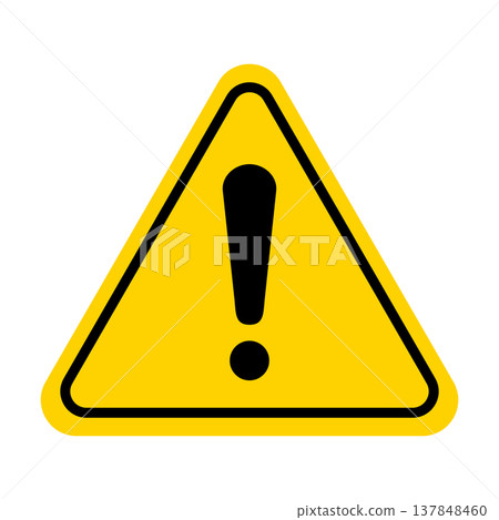 Warning mark icon illustration: Yellow 002 137848460