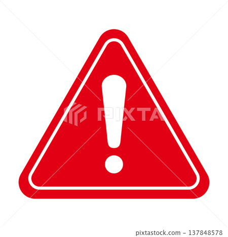 Warning mark icon illustration: Red 003 Warning mark icon illustration: Red 003 137848578