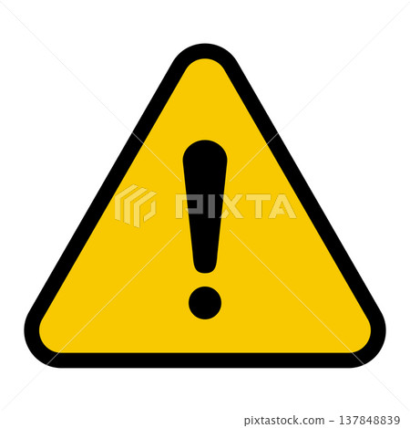 Warning sign icon illustration: Yellow 004 Warning sign icon illustration: Yellow 004 137848839