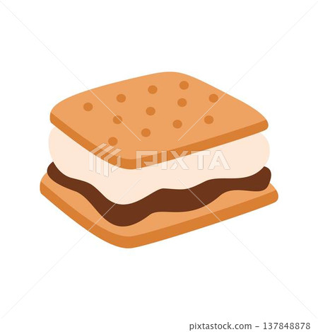 s'more with graham cracker cartoon s'more with graham cracker cartoon 137848878