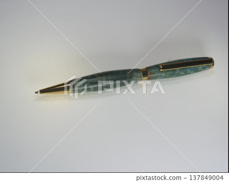 Stabilized wood ballpoint pen made from rosewood burl Stabilized wood ballpoint pen made from rosewood burl 137849004