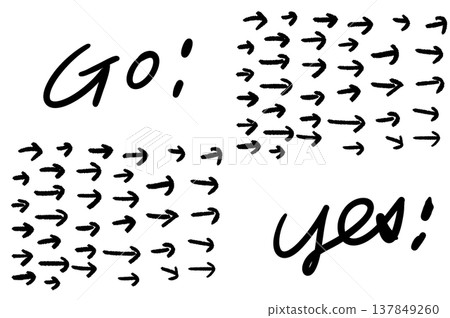 Simple hand-drawn monochrome arrow Simple hand-drawn monochrome arrow 137849260