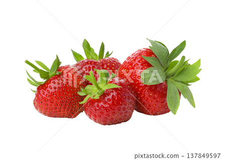 Red strawberries with green leaves together, PNG Red strawberries with green leaves together, PNG 137849597