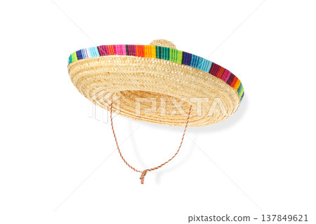 Festive sombrero for Cinco de Mayo, isolated, PNG Festive sombrero for Cinco de Mayo, isolated, PNG 137849621