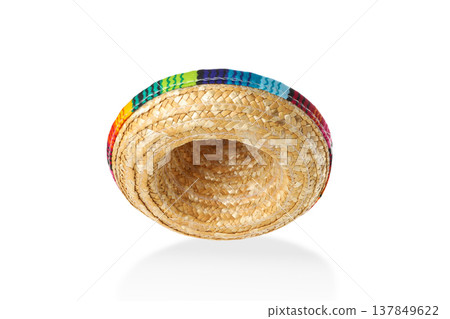 Bright sombrero with colors ready for Cinco de Mayo, isolated, PNG Bright sombrero with colors ready for Cinco de Mayo, isolated, PNG 137849622