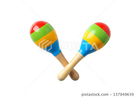 Colorful maracas celebrate Cinco de Mayo, isolated, PNG Colorful maracas celebrate Cinco de Mayo, isolated, PNG 137849639