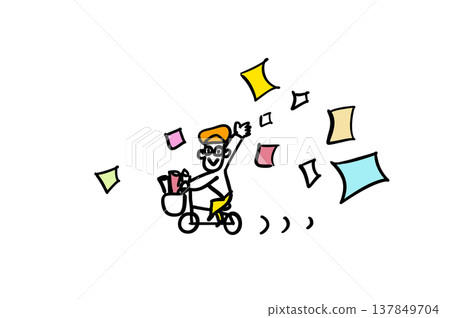 圖解：一個人在分發傳單 137849704