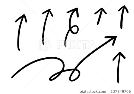 簡單的手繪箭頭 137849706