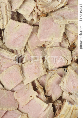 Slices of Roasted Pork Meat Texture 137849831
