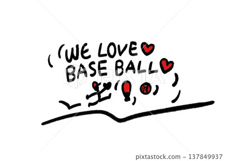 我喜歡棒球（手寫體） 137849937