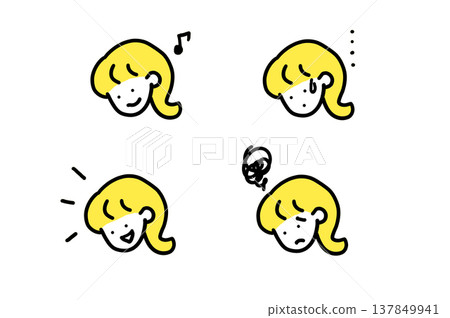 Simple hand-drawn female icon Simple hand-drawn female icon 137849941