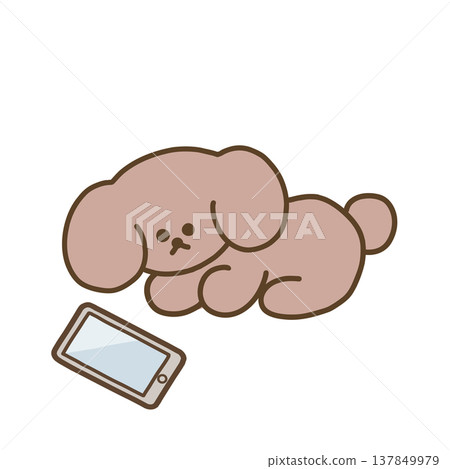 An illustration of a dog peering at a smartphone. An illustration of a dog peering at a smartphone. 137849979