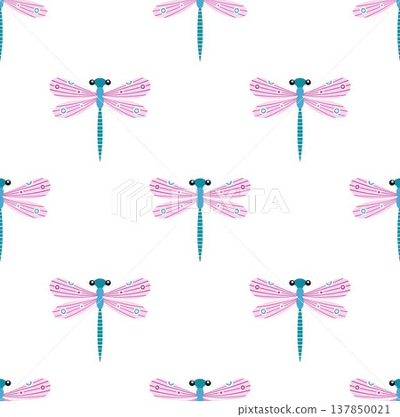 dragonfly seamless pattern dragonfly seamless pattern 137850021