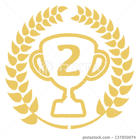Simple trophy illustration 2 gold 137850074