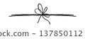 Chalk coquette bow on ribbon. Hand drawn vector illustration isolated on white background for design template wedding, Birthday, Christmas decoration or discount, sale. EPS10 137850112