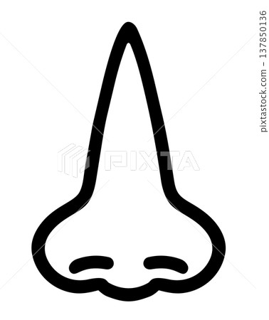 一個簡單而用途廣泛的“鼻子”圖示插圖。 137850136