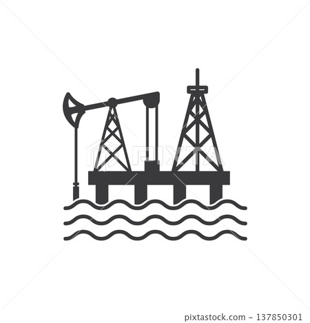 Oil drilling logo icon Oil drilling logo icon 137850301