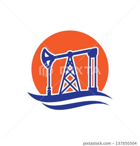 Oil drilling logo icon Oil drilling logo icon 137850304