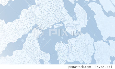 Huge map. Geographic distance plan with grid with white lines. City urban roads and streets. Angled view of the map. Vector illustration Huge map. Geographic distance plan with grid with white lines. City urban roads and streets. Angled view of the map. Vector illustration 137850451