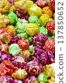 Sweet multicolored popcorn 137850652