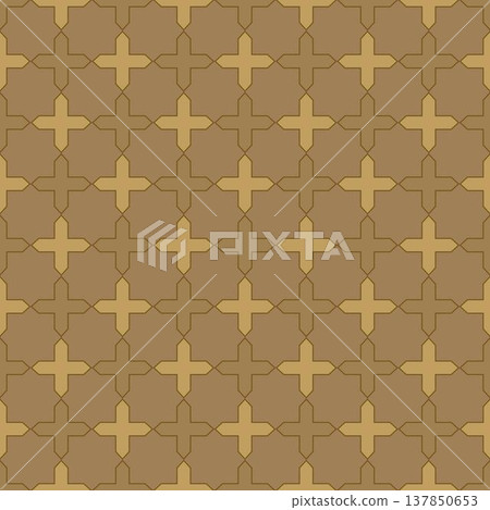 Dark Gold Geometric Seamless Luxury Ornament 137850653