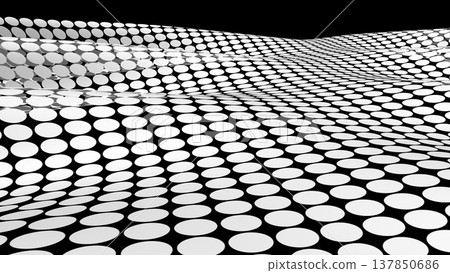 Op Art-style monochrome pattern (I've also created a video; please take a look if you're interested). 137850686