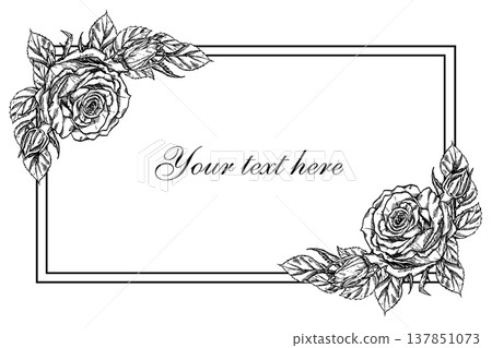 A floral frame template with a hand-engraved inscription area. Perfect for designing and decorating cards, wedding invitations, birthday invitations, and Women's Day invitations. A floral frame template with a hand-engraved inscription area. Perfect for designing and decorating cards, wedding invitations, birthday invitations, and Women's Day invitations. 137851073