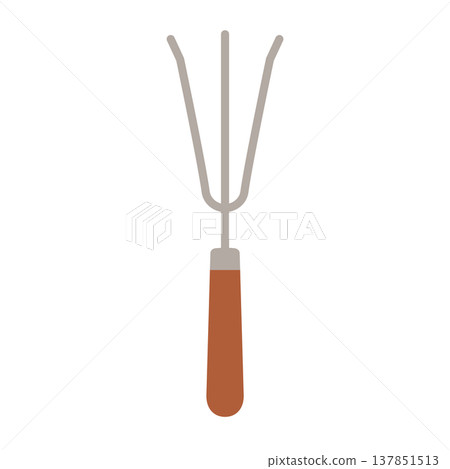 Garden fork with wooden handle 137851513