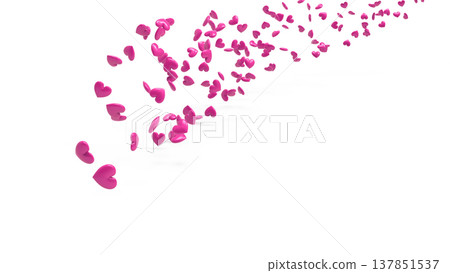 3D hearts dancing on a white background Abstract background: Love, gratitude, celebration, Valentine's Day, wedding 137851537