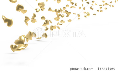 3D hearts dancing on a white background Abstract background: Love, gratitude, celebration, Valentine's Day, wedding 137851569