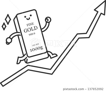 Illustration of the rising price of gold (line art only) Illustration of the rising price of gold (line art only) 137852092