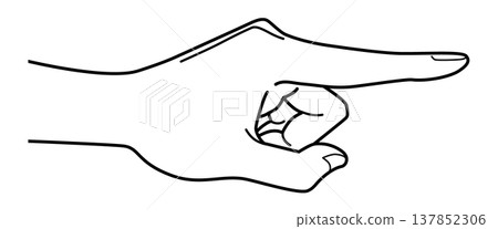 Illustration of a hand gesture pointing to the right | Directional indicator, navigation, simple flat vector Illustration of a hand gesture pointing to the right | Directional indicator, navigation, simple flat vector 137852306