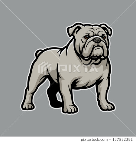 bulldog mascot logo illustration vector design template simple and modern style bulldog mascot logo illustration vector design template simple and modern style 137852391