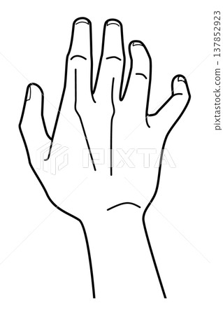 A figure with their hand outstretched, seen from behind | A plea for help, salvation, support, hope, connection, illustration, simple monochrome vector. A figure with their hand outstretched, seen from behind | A plea for help, salvation, support, hope, connection, illustration, simple monochrome vector. 137852923