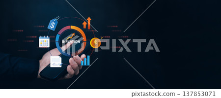 Inflation Concept with Financial Icons and Rising Price Chart Inflation Concept with Financial Icons and Rising Price Chart 137853071